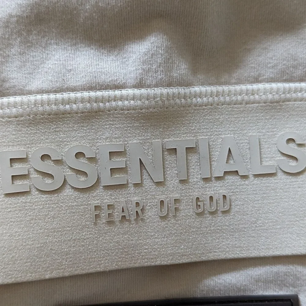 Fear of God Essentials Logo Sport Stretch Cotton Crop Tank in Eggshell Women's M - Picture 9 of 15